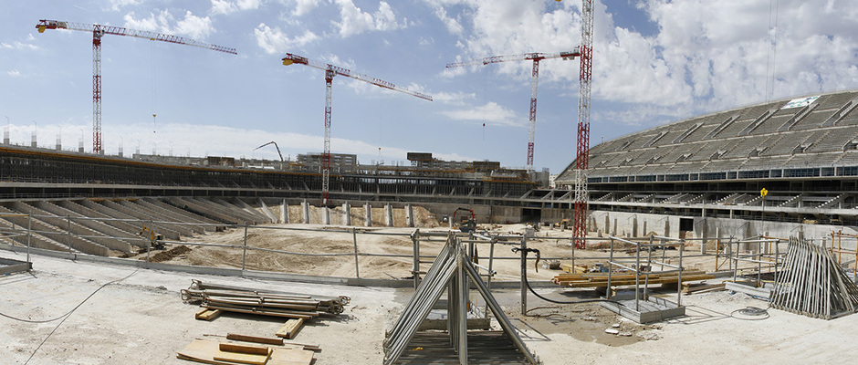Vista panorámica del estado de las obras del Nuevo Estadio